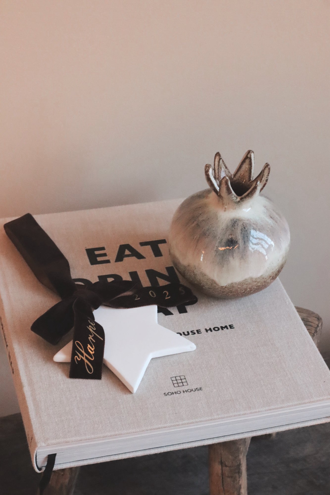 Star Christmas Decoration - velvet bow