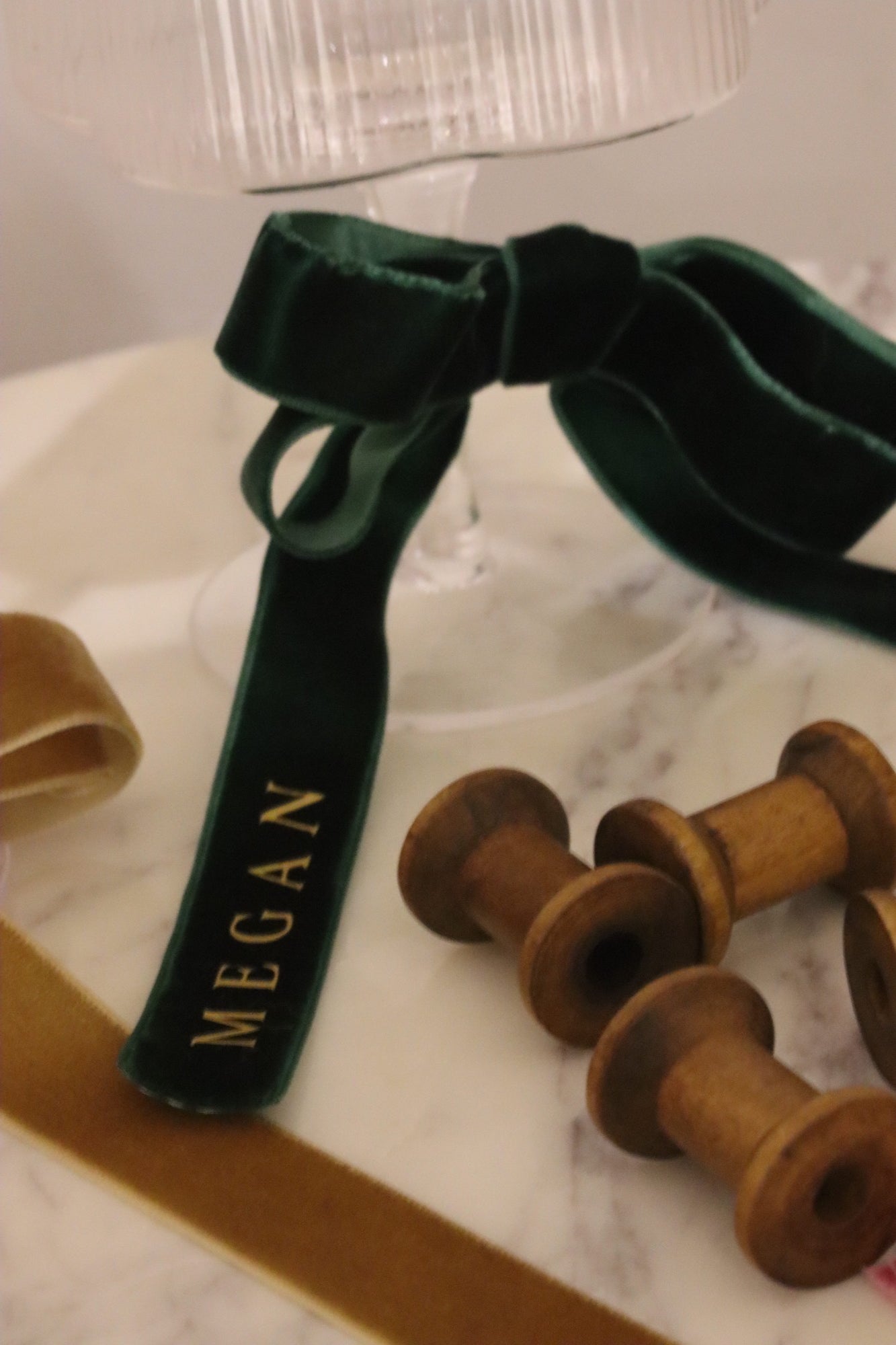 Festive Velvet Custom Drinks Ribbon