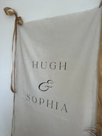The linen wedding sign