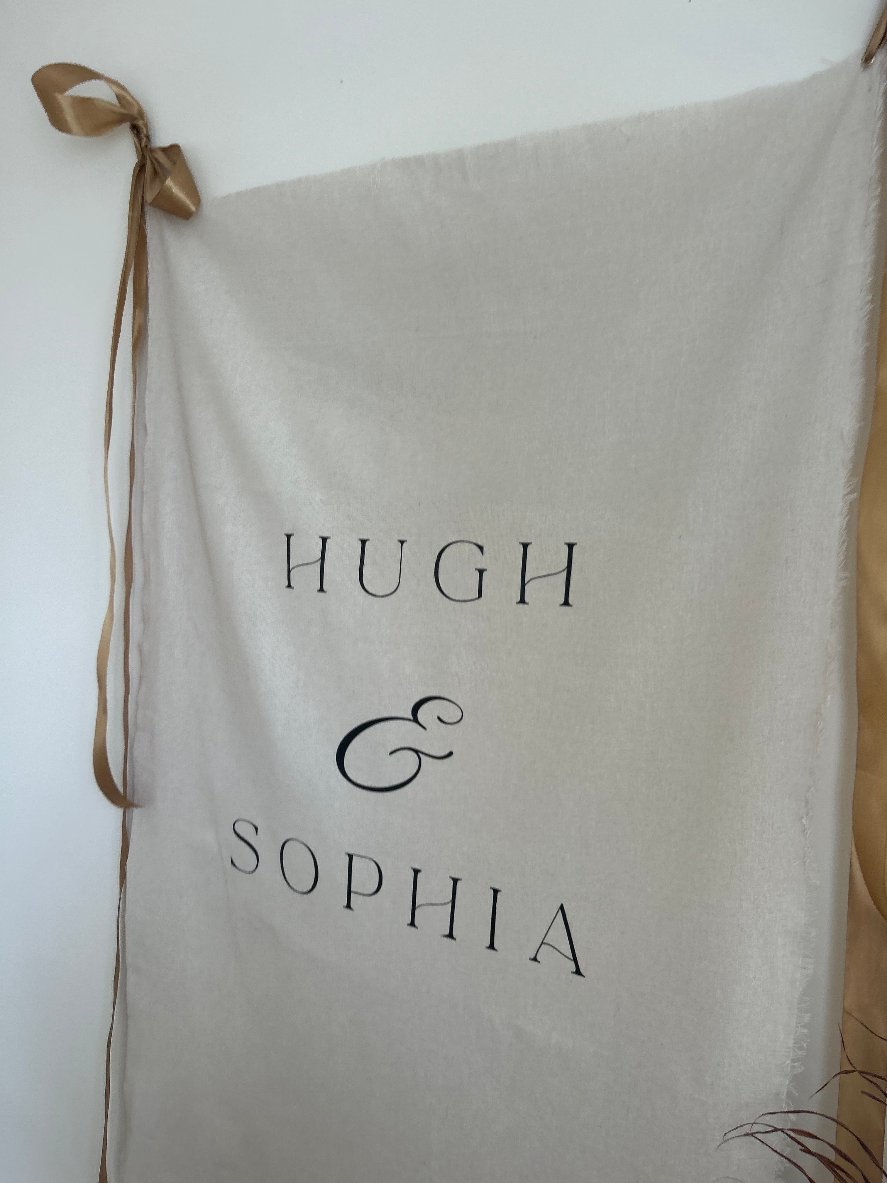 The linen wedding sign