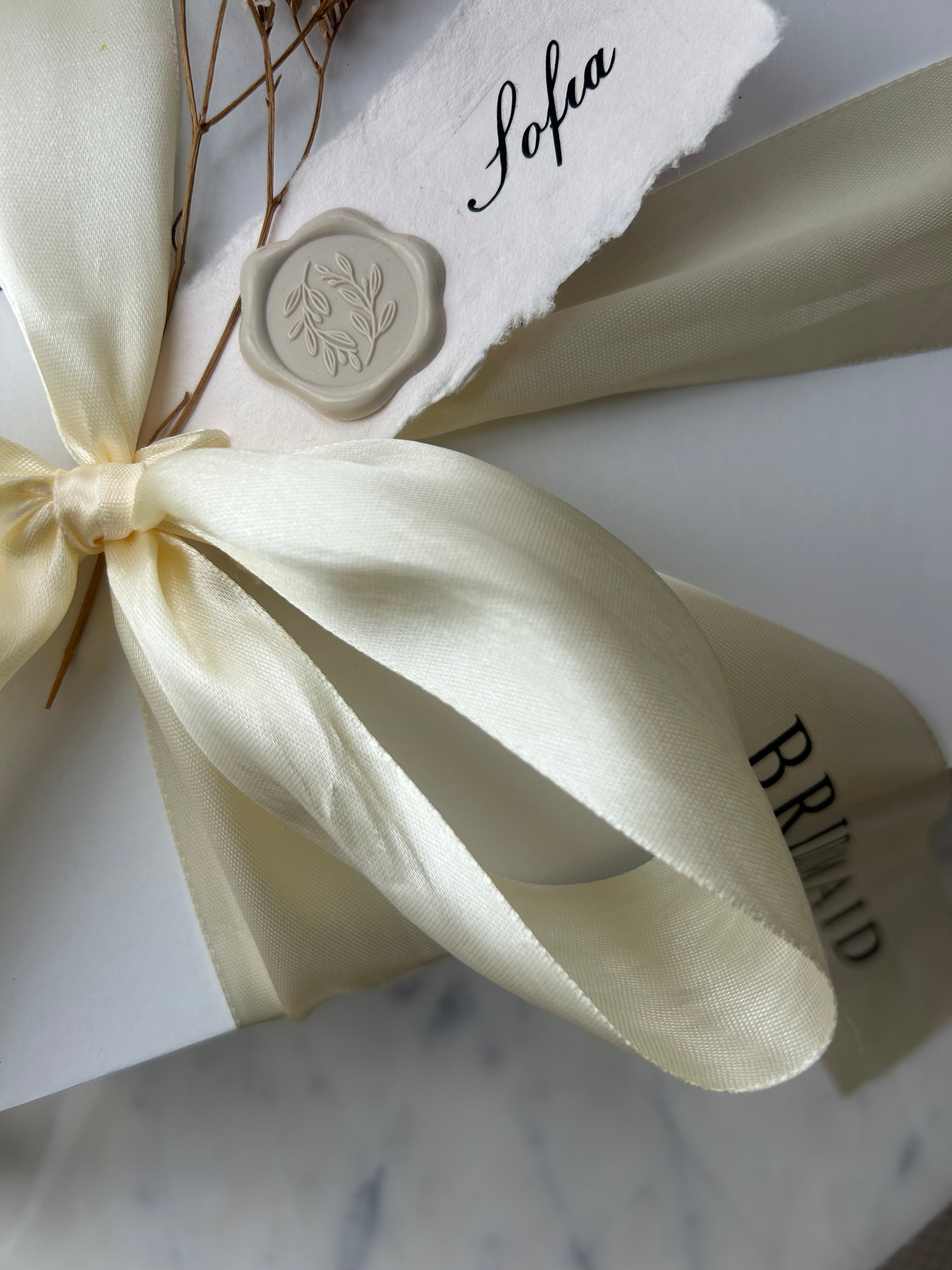 Bridesmaid Proposal Box -Cream Ribbon