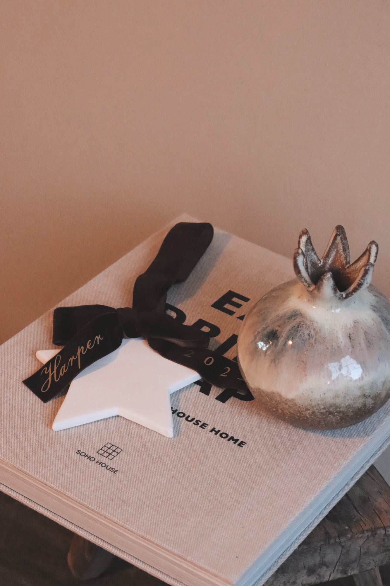 Star Christmas Decoration - velvet bow