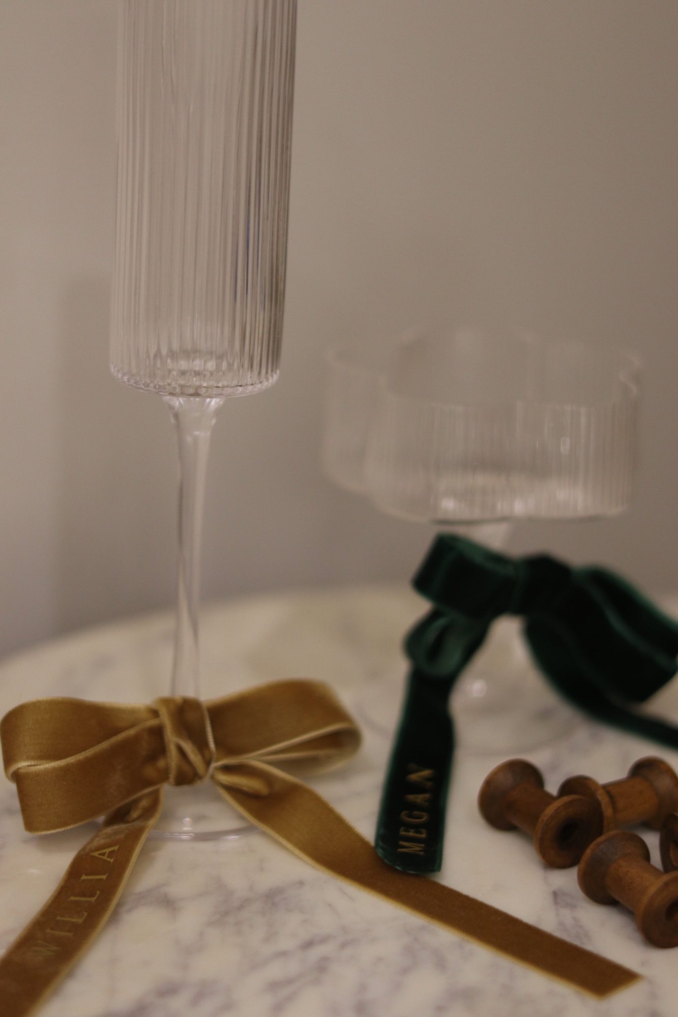 Festive Velvet Custom Drinks Ribbon