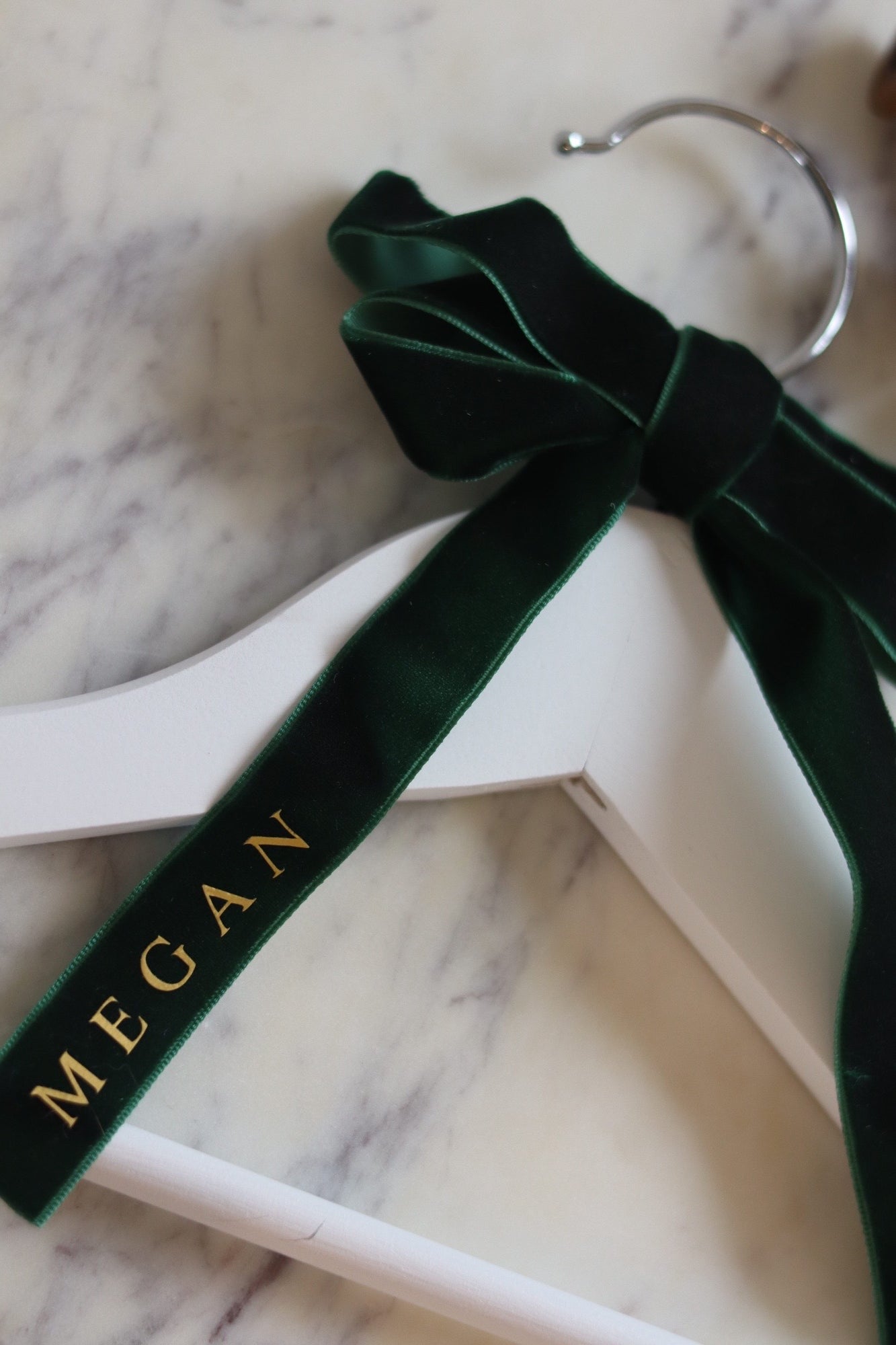 Children’s Christmas outfit hanger | personalised velvet ribbon