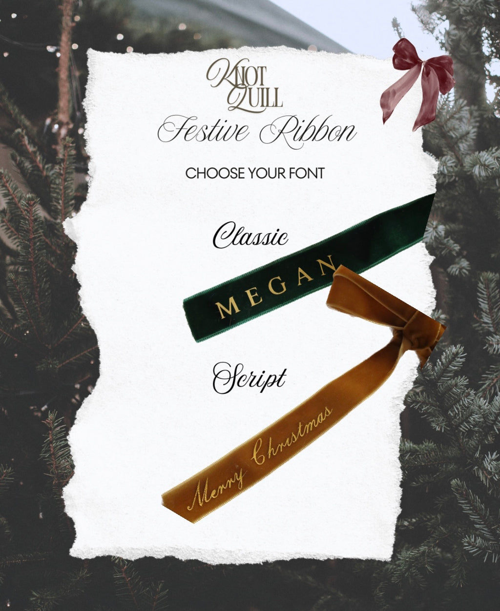Children’s Christmas outfit hanger | personalised velvet ribbon