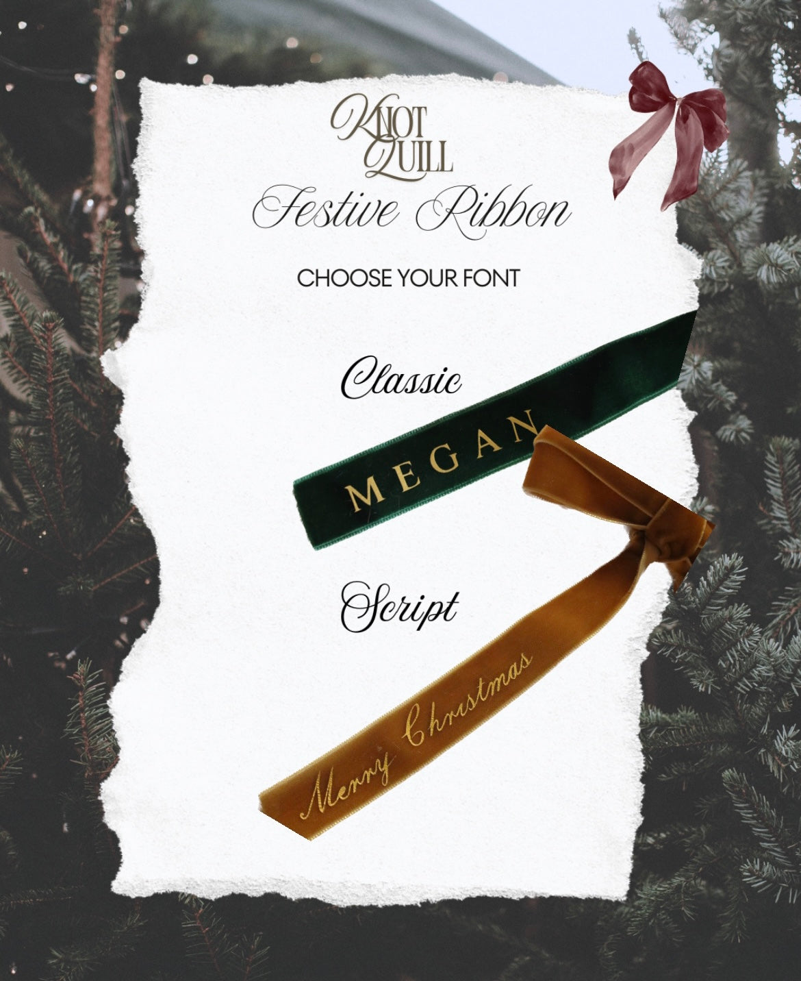 Children’s Christmas outfit hanger | personalised velvet ribbon