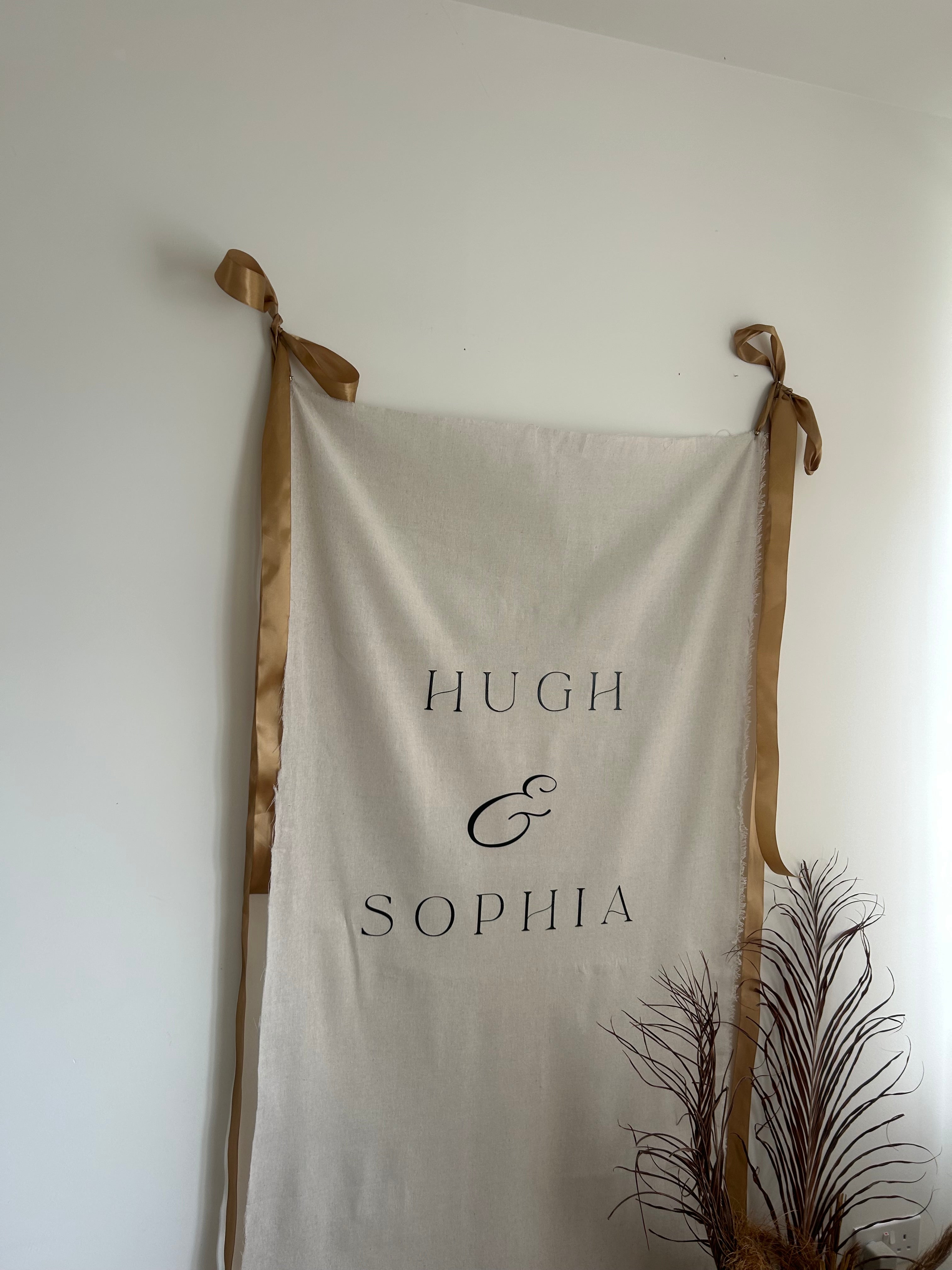 The linen wedding sign
