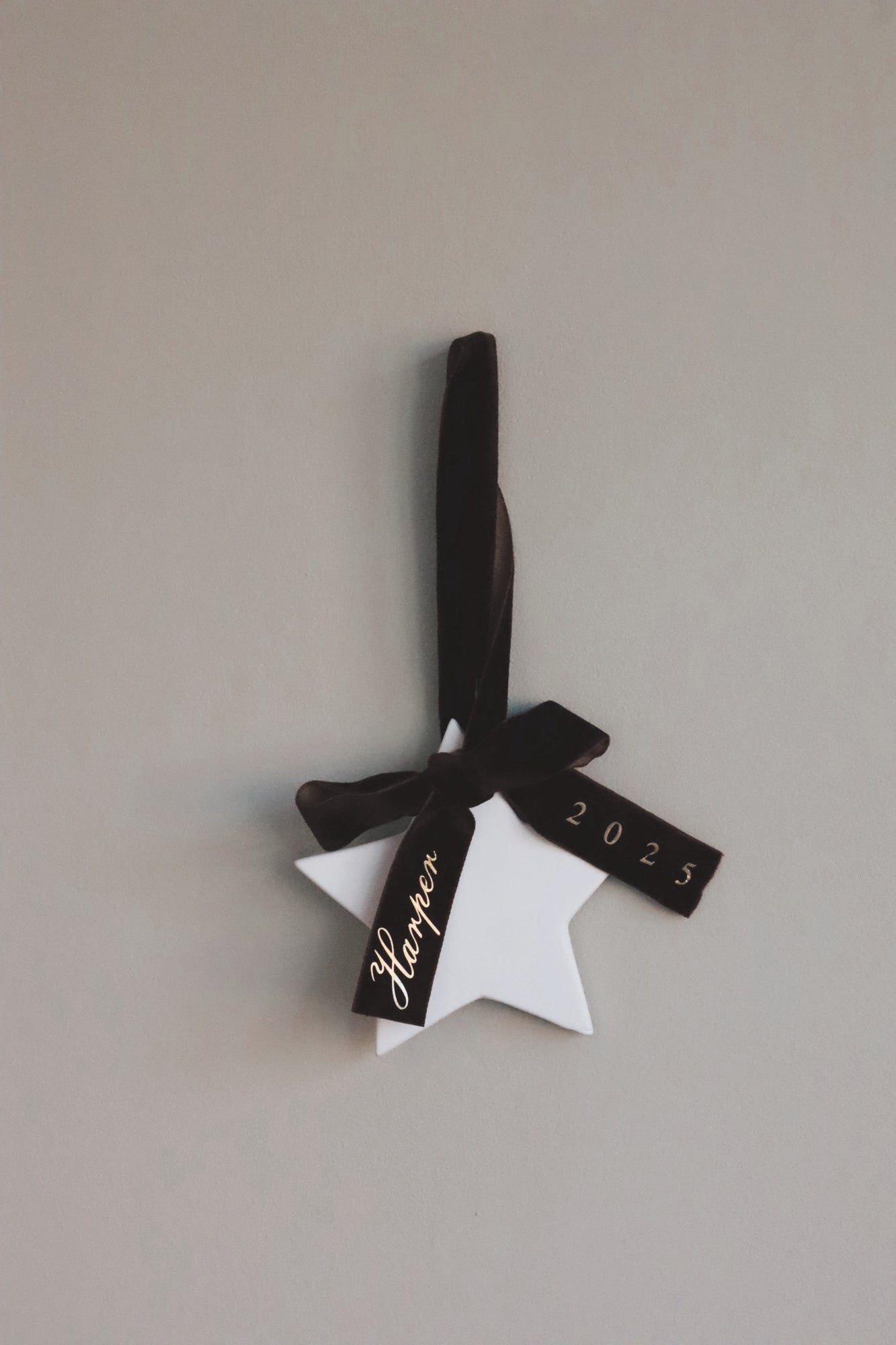 Star Christmas Decoration - velvet bow