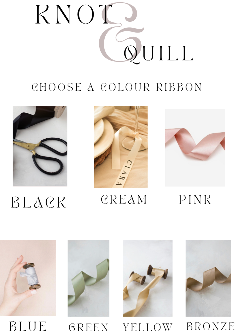 Satin Drinks Ribbon DELICATE CLASSIC FONT