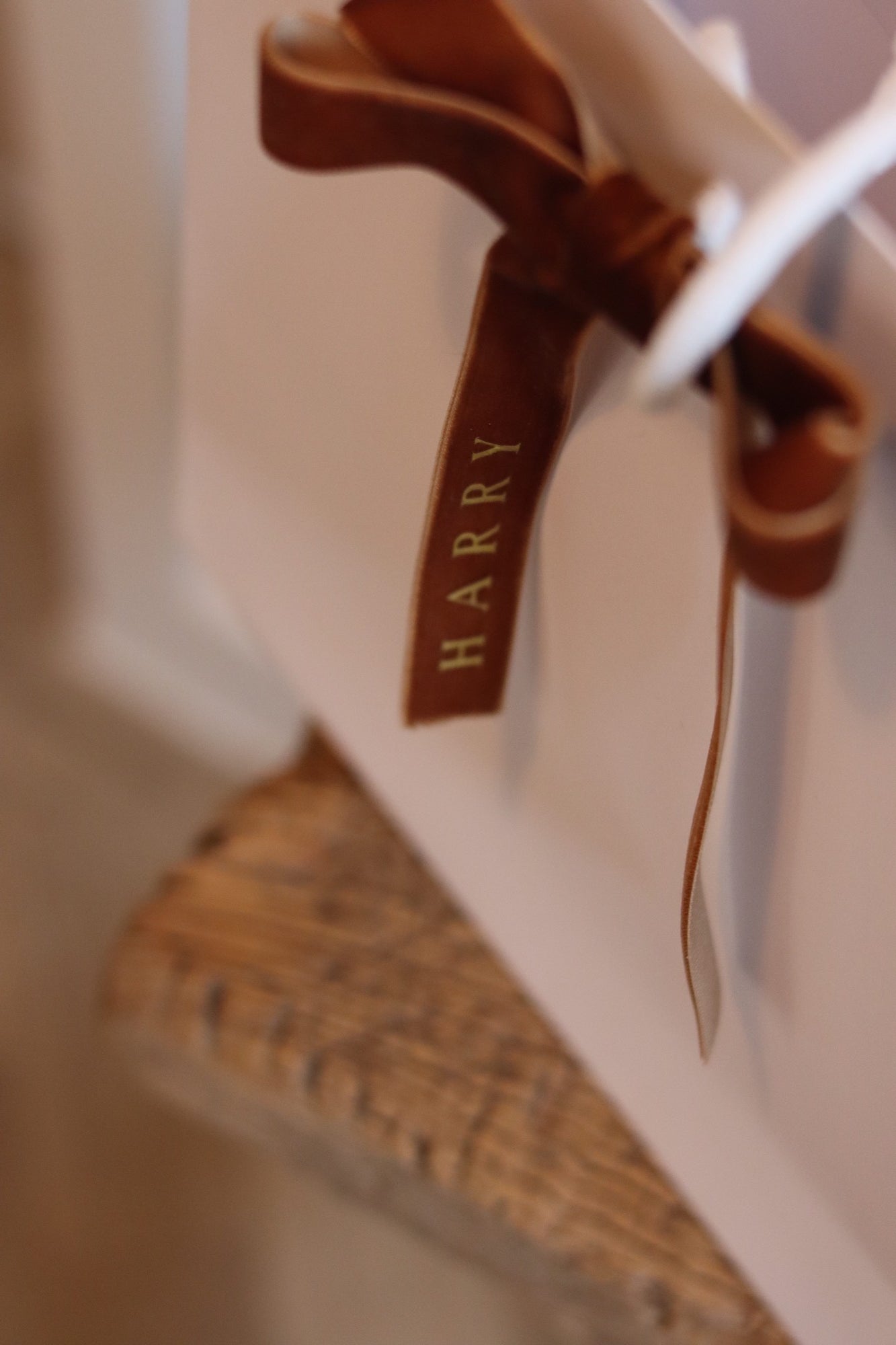 Large Gift Bag with Personalised velvet ribbon
