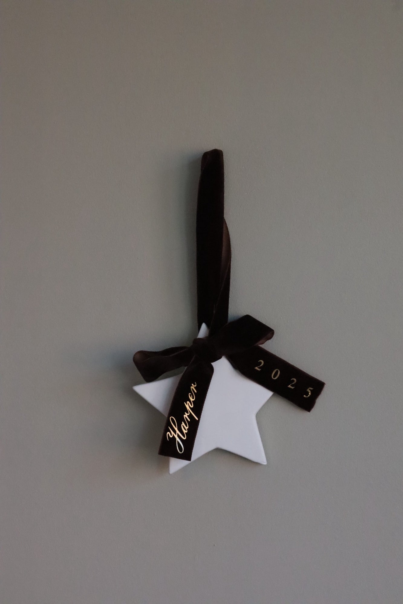 Star Christmas Decoration - velvet bow