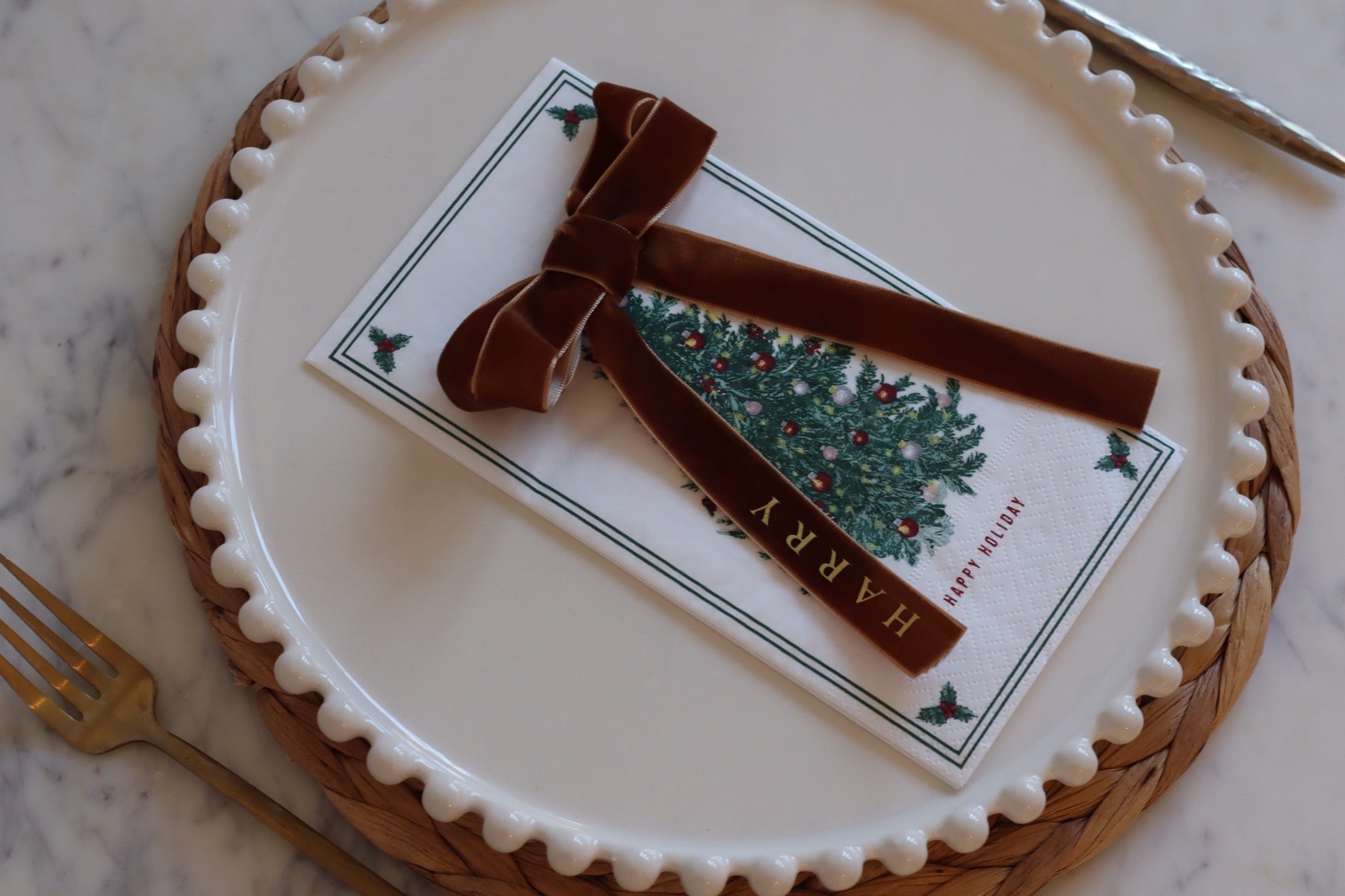 Velvet Bow Bespoke Name Place