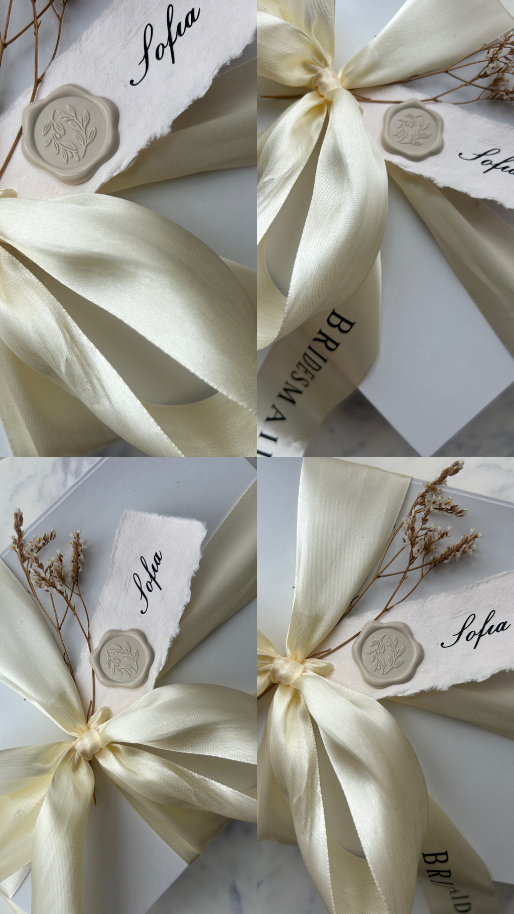 Bridesmaid Proposal Box -Cream Ribbon