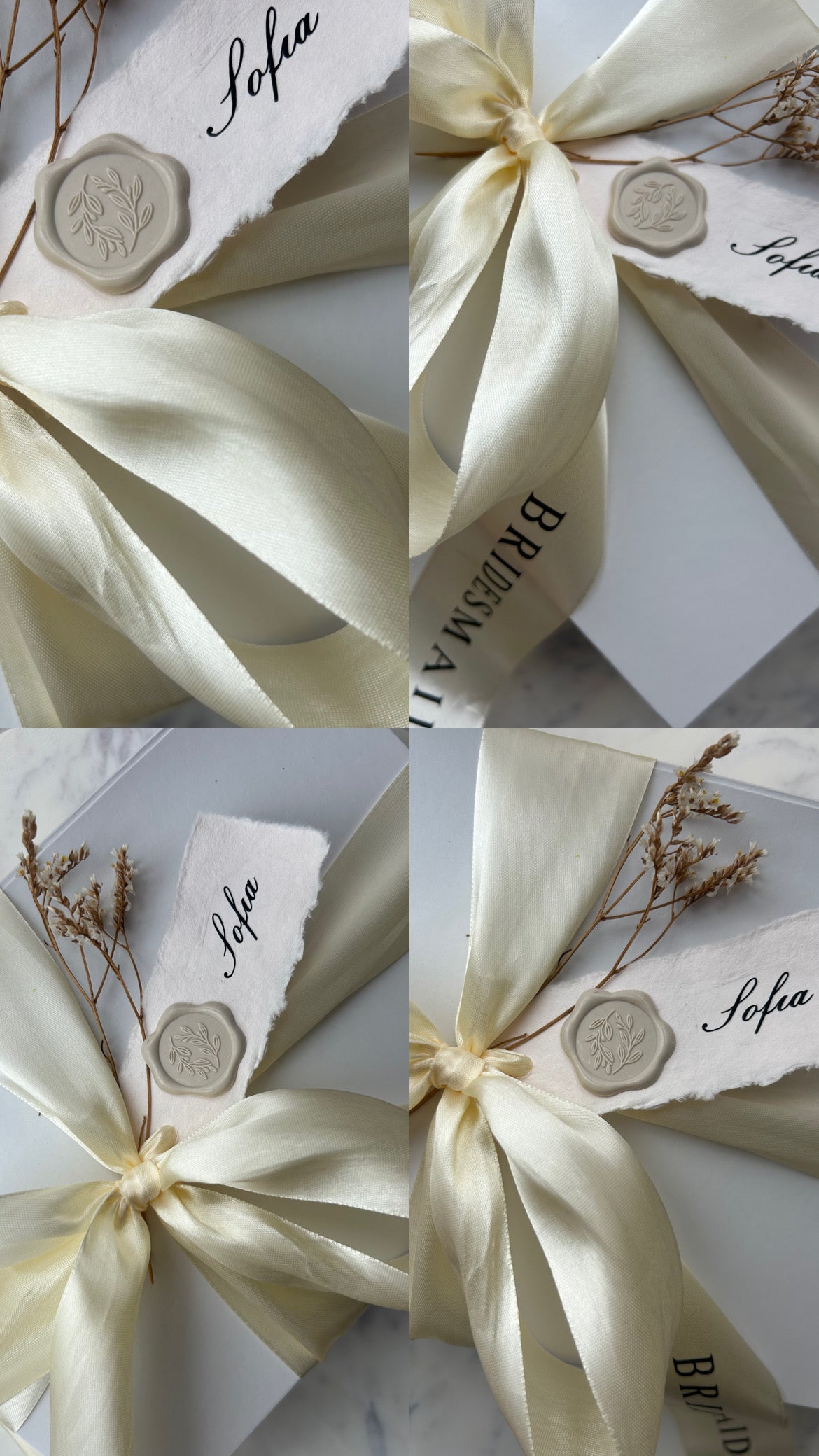Bridesmaid Proposal Box -Cream Ribbon