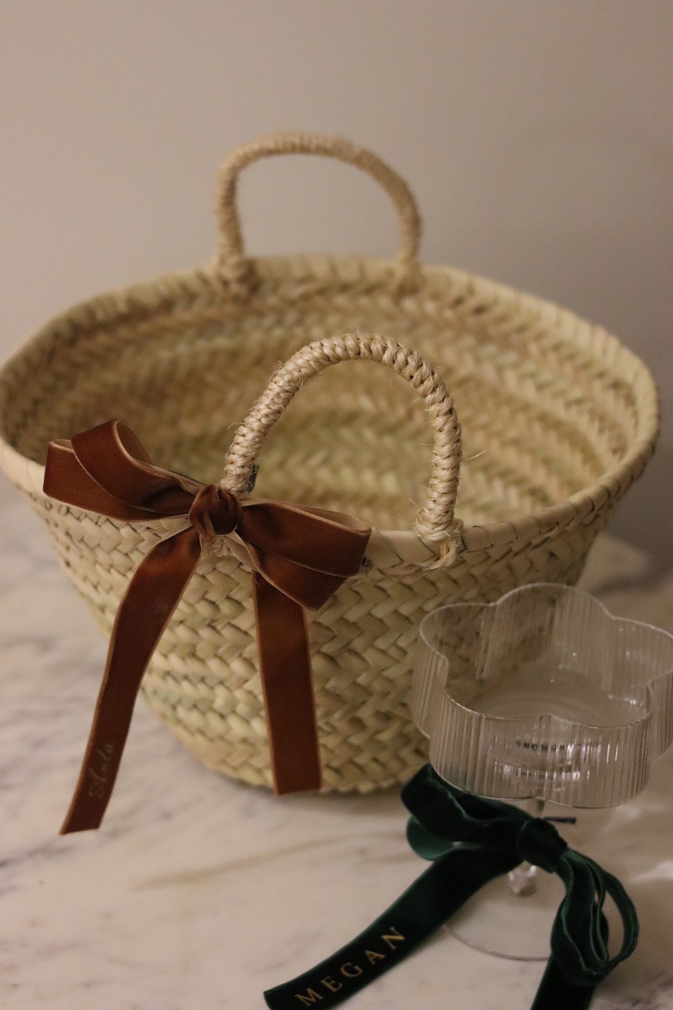Festive Personalised Ribbon Basket Bag | Hamper | Luxury Gift Bag