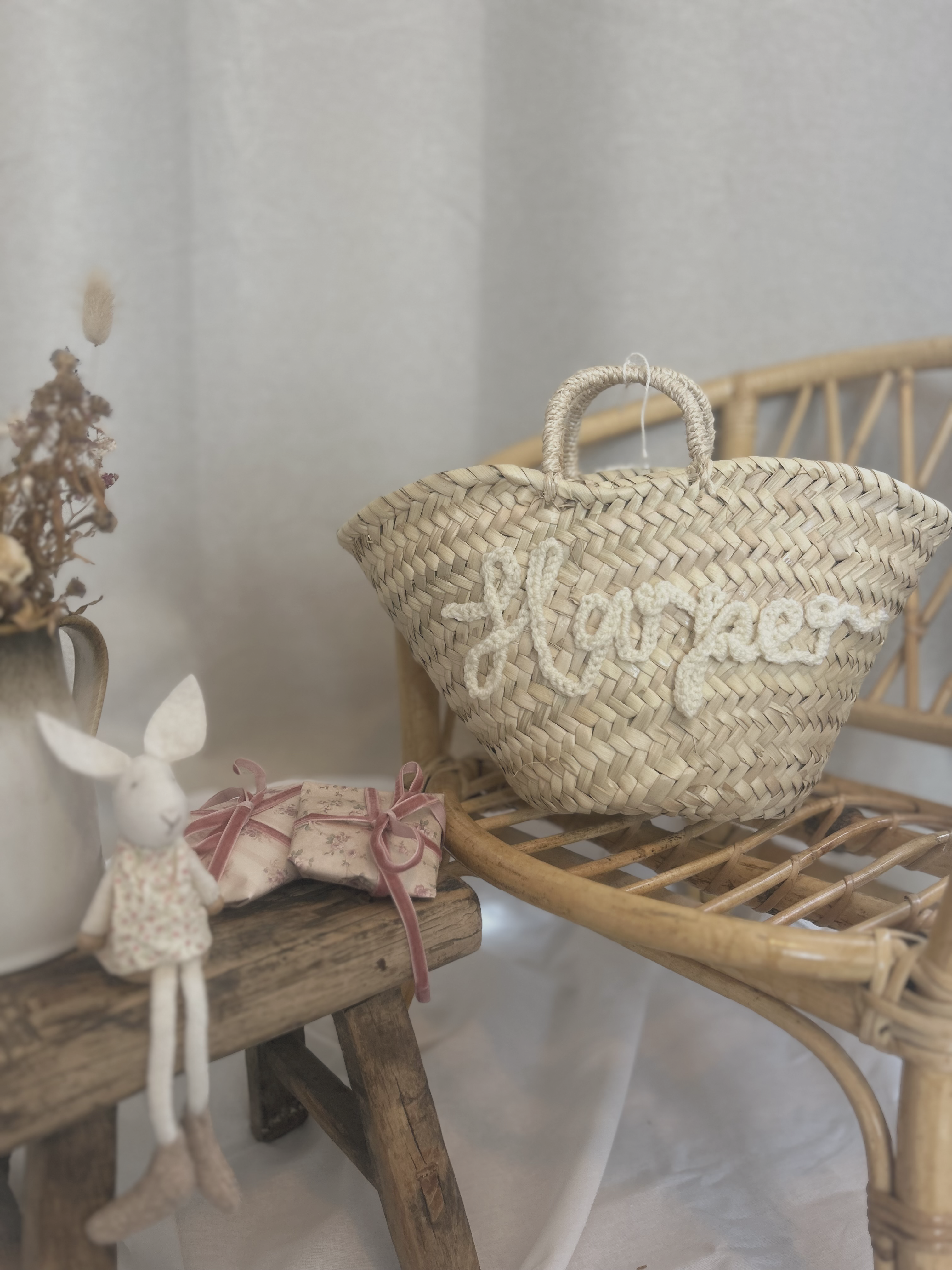 Personalised Embroidery Basket Bag